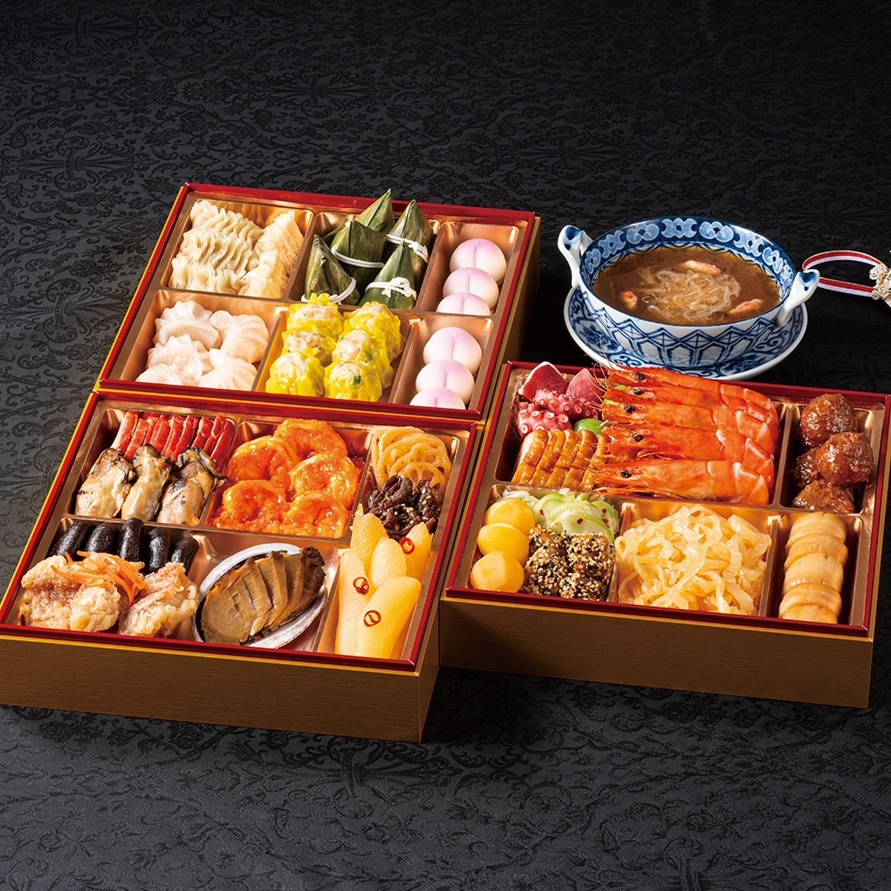 【とんかつ新宿さぼてん】謝朋殿　中華おせち三段重予約受付中！